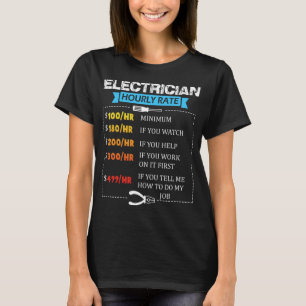 Camiseta Regalo de tarifas por hora para electricista graci