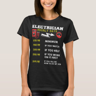 Camiseta Regalo de tarifas por hora para electricista graci