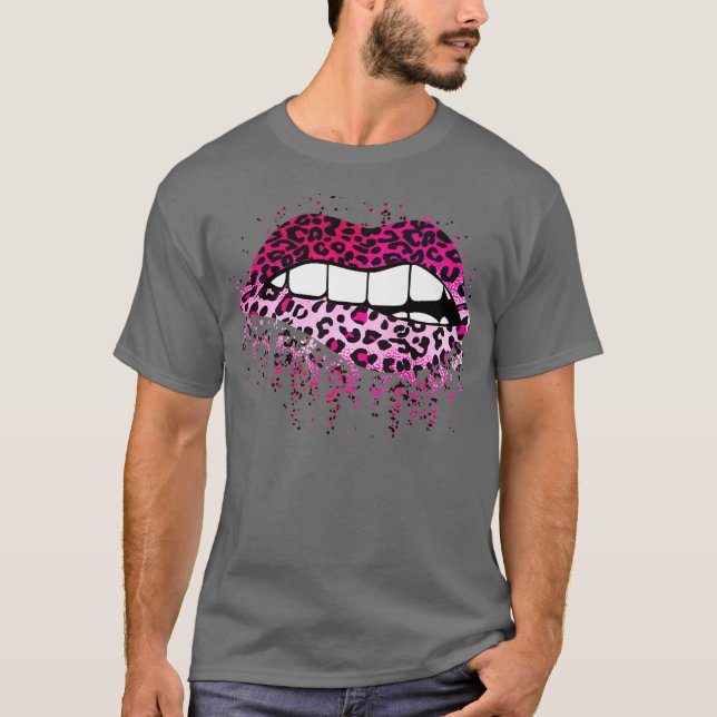 Camiseta Regalo de tazas mordaces de leopardo rosado (Anverso)