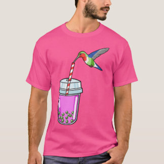 Camiseta Regalo de té de burbujas mujeres Pájaro Boba rosad