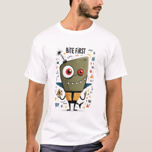 Camiseta Regalo de tiburón alienígena caótico divertido par