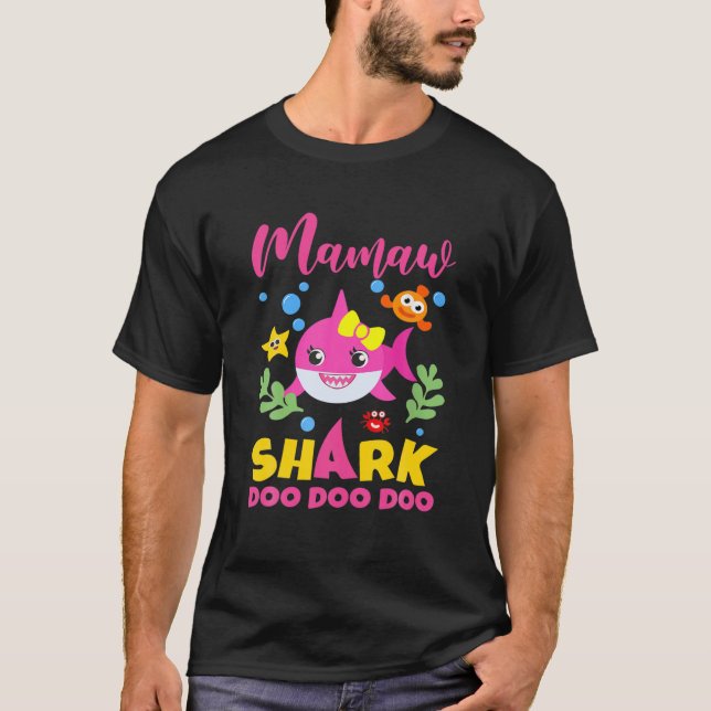 Camiseta Regalo de tiburón Mamaw, familia de tiburones bebé (Anverso)