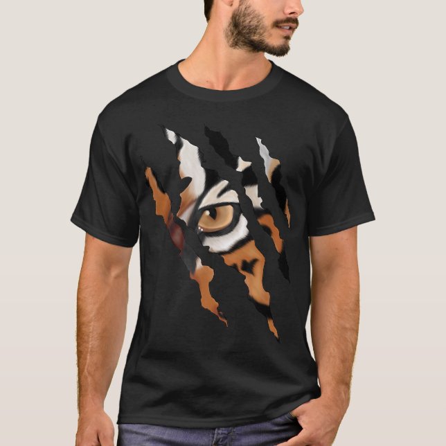 Camiseta Regalo de tigre|Silhouette de garrapata sin miedo (Anverso)