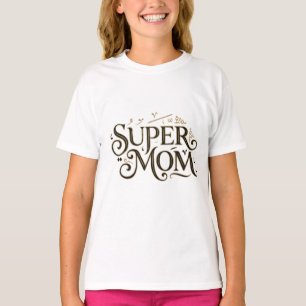 Camiseta Regalo de tipografía ornamentada en oro para Super