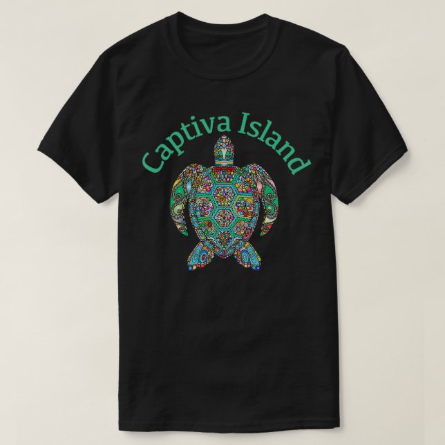 Camiseta Regalo de tortuga tribal de la isla de Captiva (Diseño del anverso)