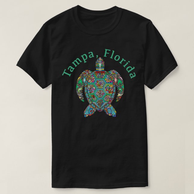 Camiseta Regalo de tortuga tribal de Tampa Florida (Diseño del anverso)