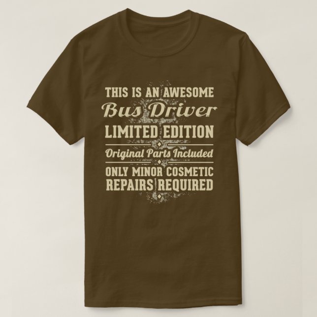 Camiseta Regalo de trabajo divertido para conductores de bu (Diseño del anverso)