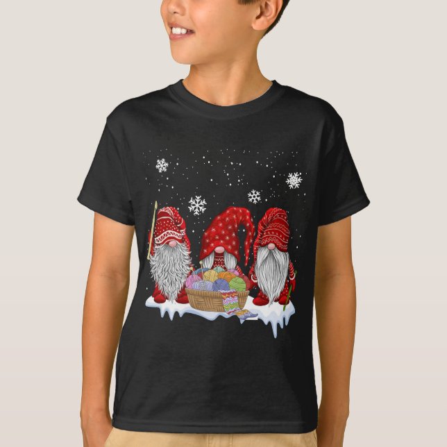 Camiseta Regalo de tres Navidades Gnomes Crochet y Knits (Anverso)
