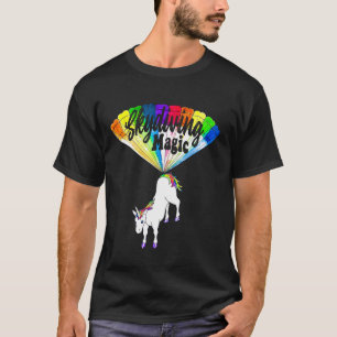 Camiseta Regalo de Unicornio Mágico de Paracaidismo para Ho