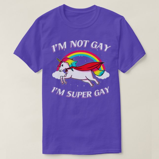 Camiseta regalo de unicornio súper gay (Diseño del anverso)