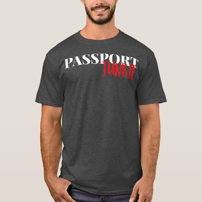Camiseta Regalo de vacaciones de Passport Junkie Traveler (Anverso)