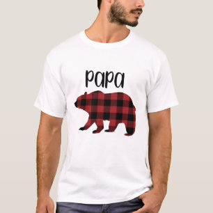 Camiseta Regalo de vacaciones rojo del oso de la papá de l