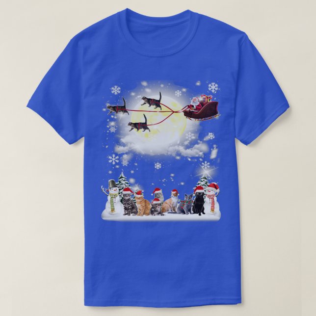 Camiseta Regalo de vestuario para gatos de Navidades de pel (Diseño del anverso)