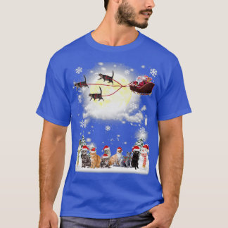 Camiseta Regalo de vestuario para gatos de Navidades de pel