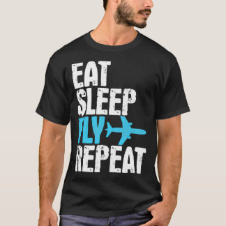 Camiseta Regalo de viaje del avión de repetición de vuelo d