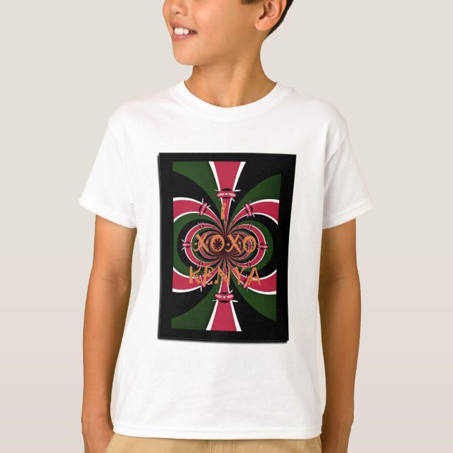 Camiseta Regalo de viaje keniano - Diseño de abrazos y beso (Anverso)