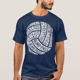 Camiseta Regalo de voleibol Arte de Word Imprimir Equipo de