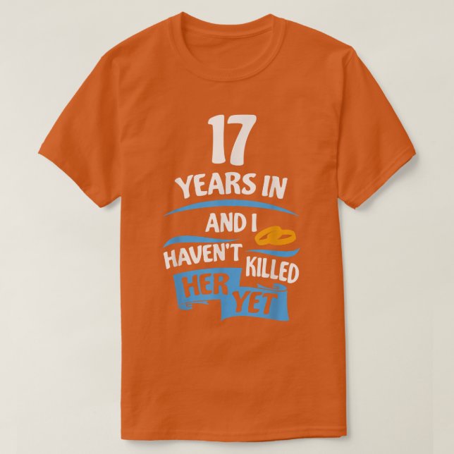 Camiseta Regalo del 17° aniversario del Boda para el marido (Diseño del anverso)