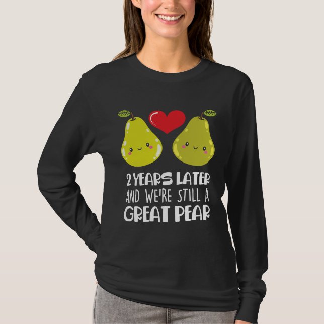 Camiseta Regalo del 2º aniversario del Boda: Pareja casada (Anverso)