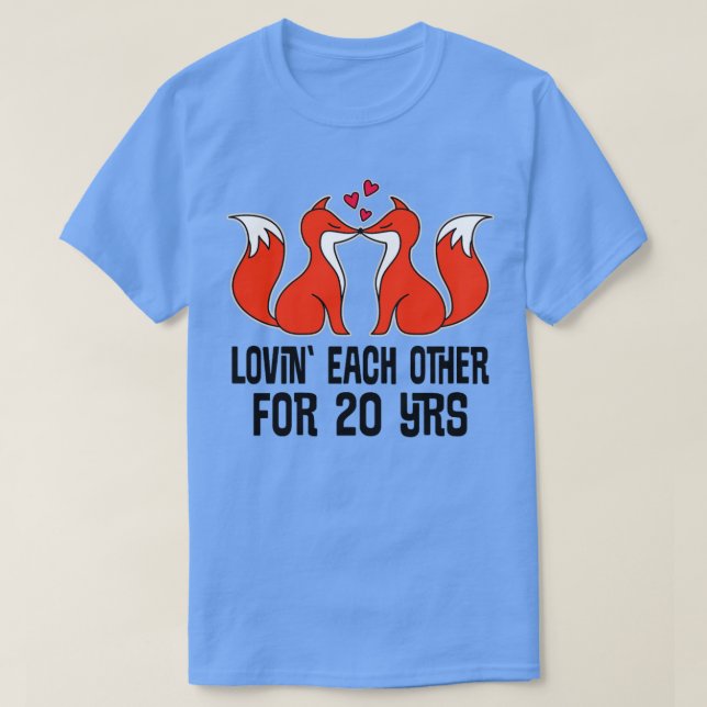Camiseta Regalo del 20 aniversario 20 años de la pareja Fox (Diseño del anverso)