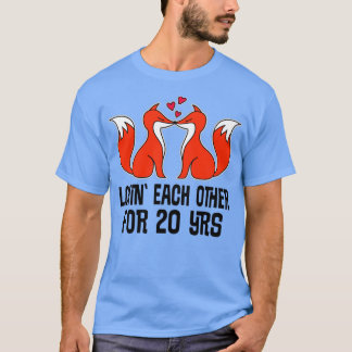 Camiseta Regalo del 20 aniversario 20 años de la pareja Fox