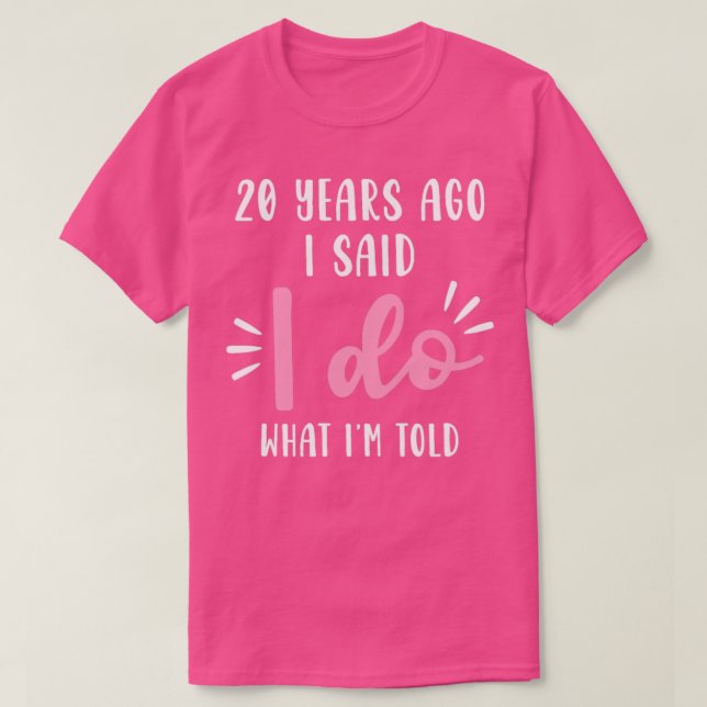 Camiseta Regalo del 20 aniversario de Boda de 20 años conta (Diseño del anverso)