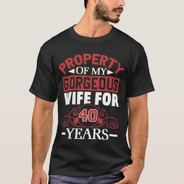 Camiseta Regalo del 40° aniversario del Boda para el marido (Anverso)