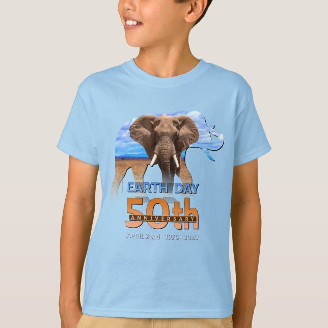 Camiseta Regalo del 50 aniversario del Día del Elefante Tie (Anverso)