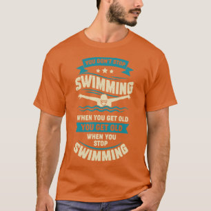 Camiseta Regalo del abuelo de natación del anciano nadador