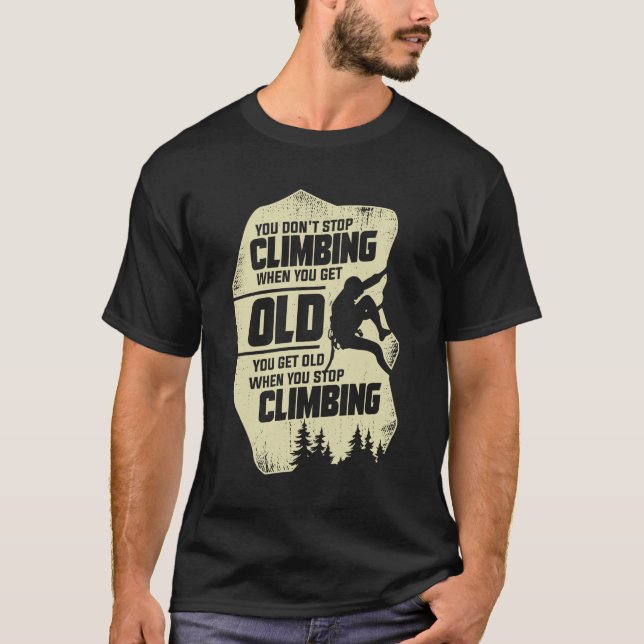 Camiseta Regalo del abuelo del escalador rock del viejo esc (Anverso)