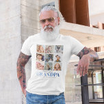 Camiseta Regalo del abuelo | Love You Papa Photo<br><div class="desc">Camiseta fotográfica personalizada del abuelo que incluye una plantilla de 9 fotos para que usted comparta con el personalizar, el dicho "te amo abuelo" y los nombres de los nietos. Consejo de la foto: Recorta tus fotos en cuadrados antes de subir asegurando que el sujeto esté en el centro para...</div>