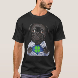 Camiseta Regalo del amante de pug Irish Clover St Patrick D