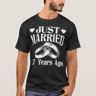 Camiseta Regalo del aniversario del 27 de Boda recién casa