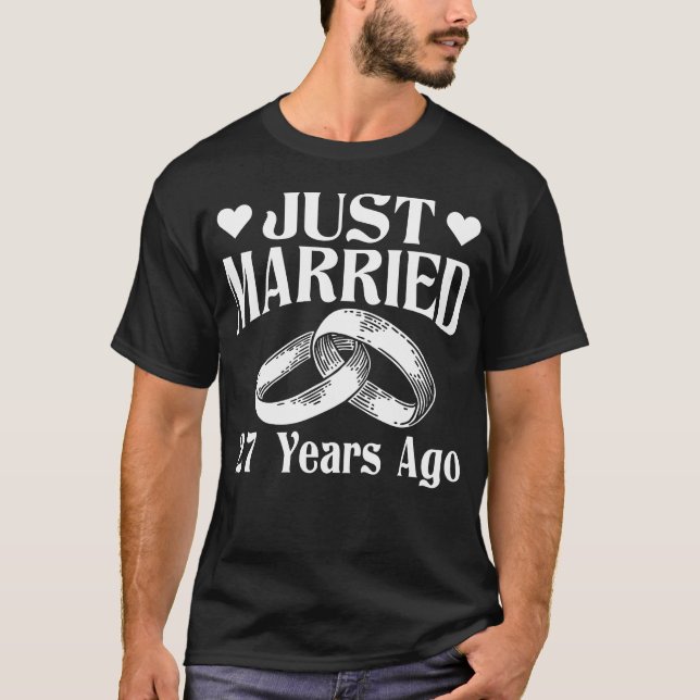 Camiseta Regalo del aniversario del 27 de Boda recién casad (Anverso)