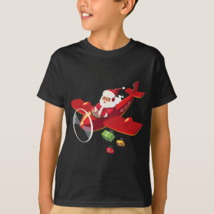 Camiseta Regalo del avión piloto de navidades Santa Claus