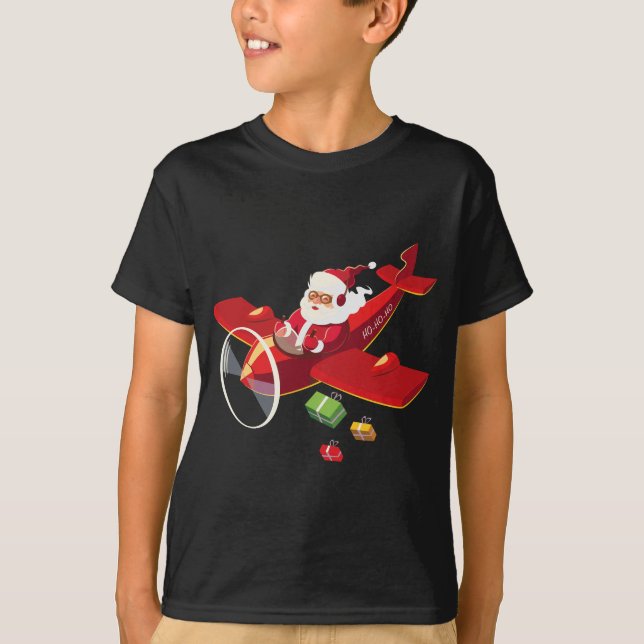Camiseta Regalo del avión piloto de navidades Santa Claus (Anverso)