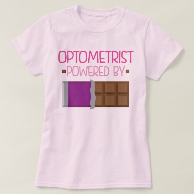 Camiseta Regalo del chocolate del optometrista para ella (Diseño del anverso)