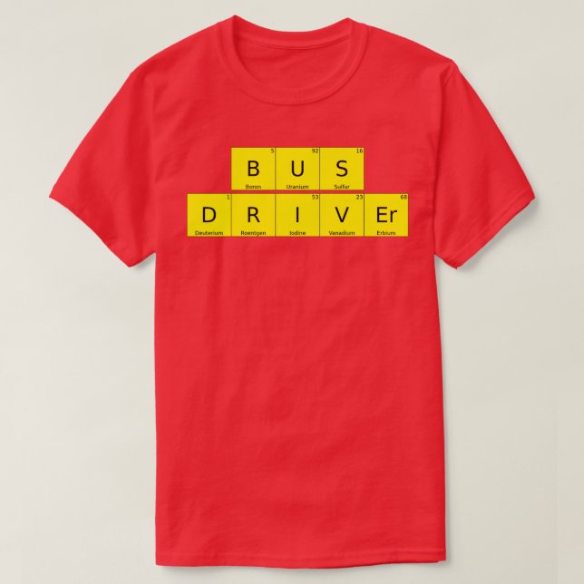 Camiseta Regalo del controlador de bus de tabla periódica F (Diseño del anverso)