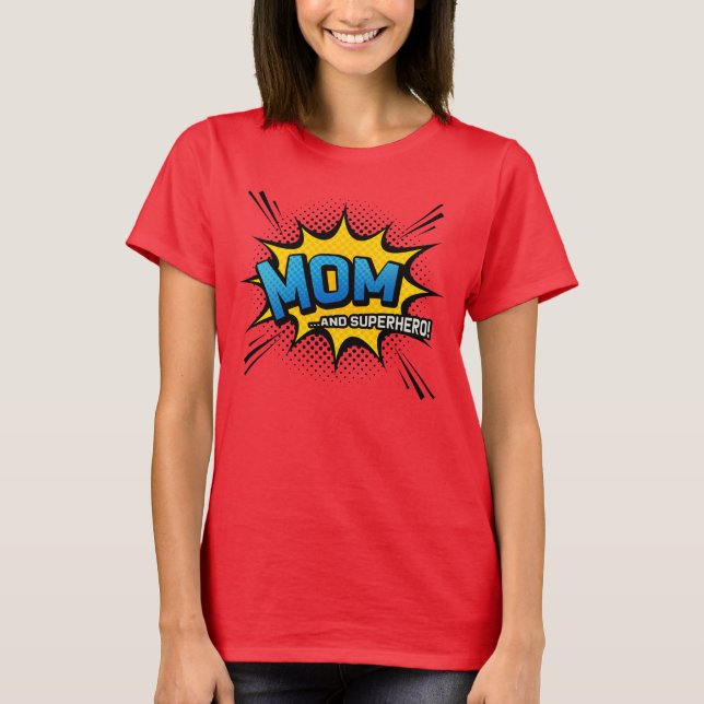 Camiseta Regalo del Día de la Madre - Mamá y superhéroe - L (Anverso)