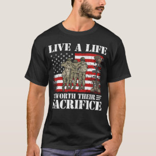 Camiseta Regalo del Día de los Caídos Vive una Vida Digna d