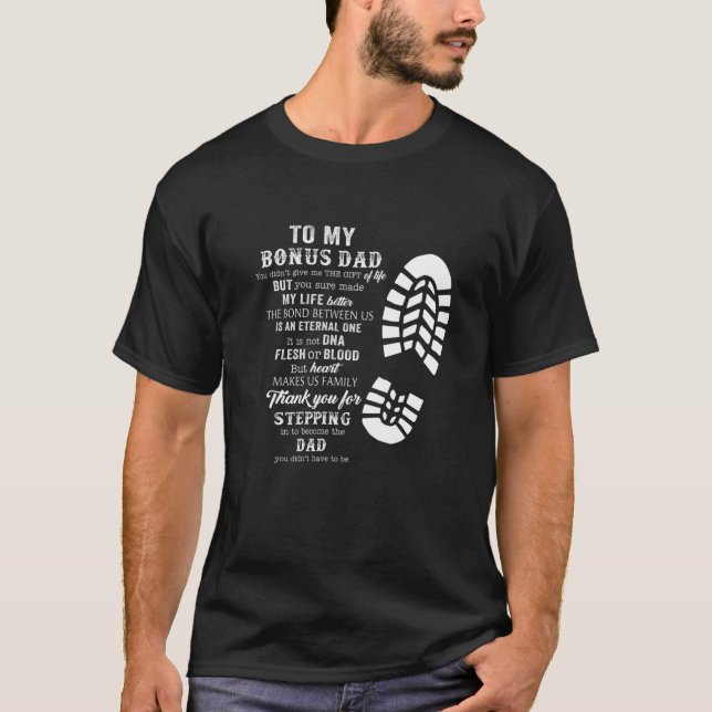 Camiseta Regalo Del Día De Los Padres De Bonus Dad De Stepd (Anverso)