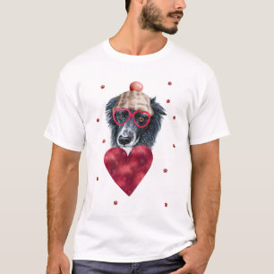Camiseta Regalo del Día de San Valentín Border Collie Perro