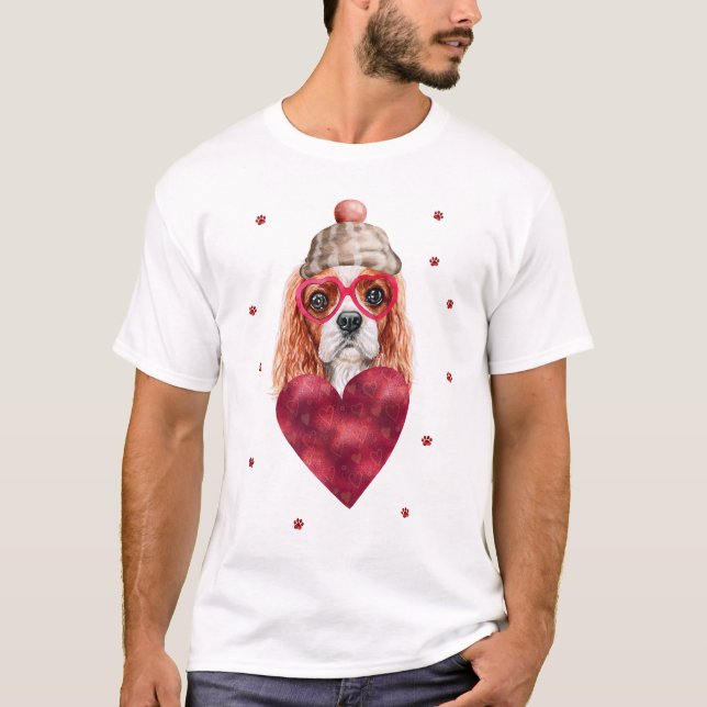 Camiseta Regalo del Día de San Valentín Cavalier King Spani (Anverso)