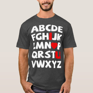Camiseta Regalo del día de San Valentín del alfabeto Abc pa