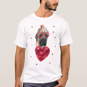 Camiseta Regalo del Día de San Valentín Perro Mastín Inglés