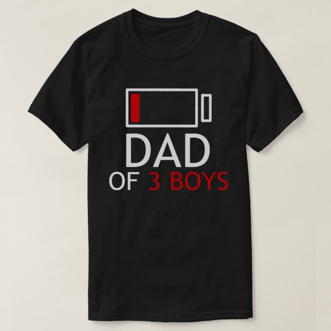 Camiseta Regalo del Día del Padre de 3 niños (Diseño del anverso)