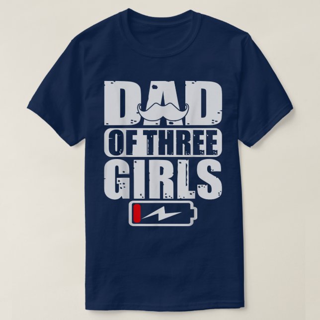 Camiseta Regalo del Día Del Padre De Tres Chicas (Diseño del anverso)