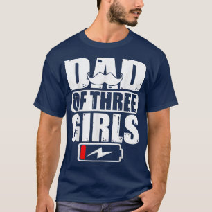 Camiseta Regalo del Día Del Padre De Tres Chicas