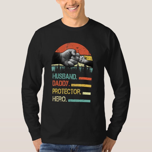 Camiseta Regalo del Día del Padre Esposo Protector Hero Pad (Anverso)