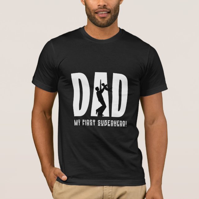 Camiseta Regalo del Día del Padre - Papá, mi primer superhé (Anverso)